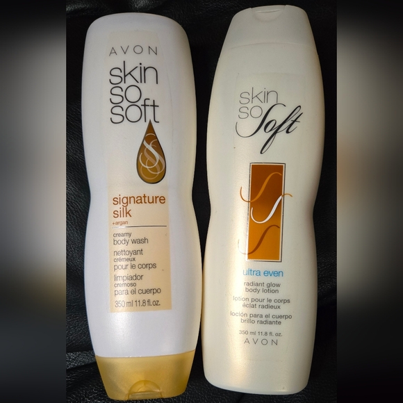 Avon Skin So Soft Body Wash & lotion Duo Signature Silk & Ultra Even 11.8floz - Picture 2 of 6